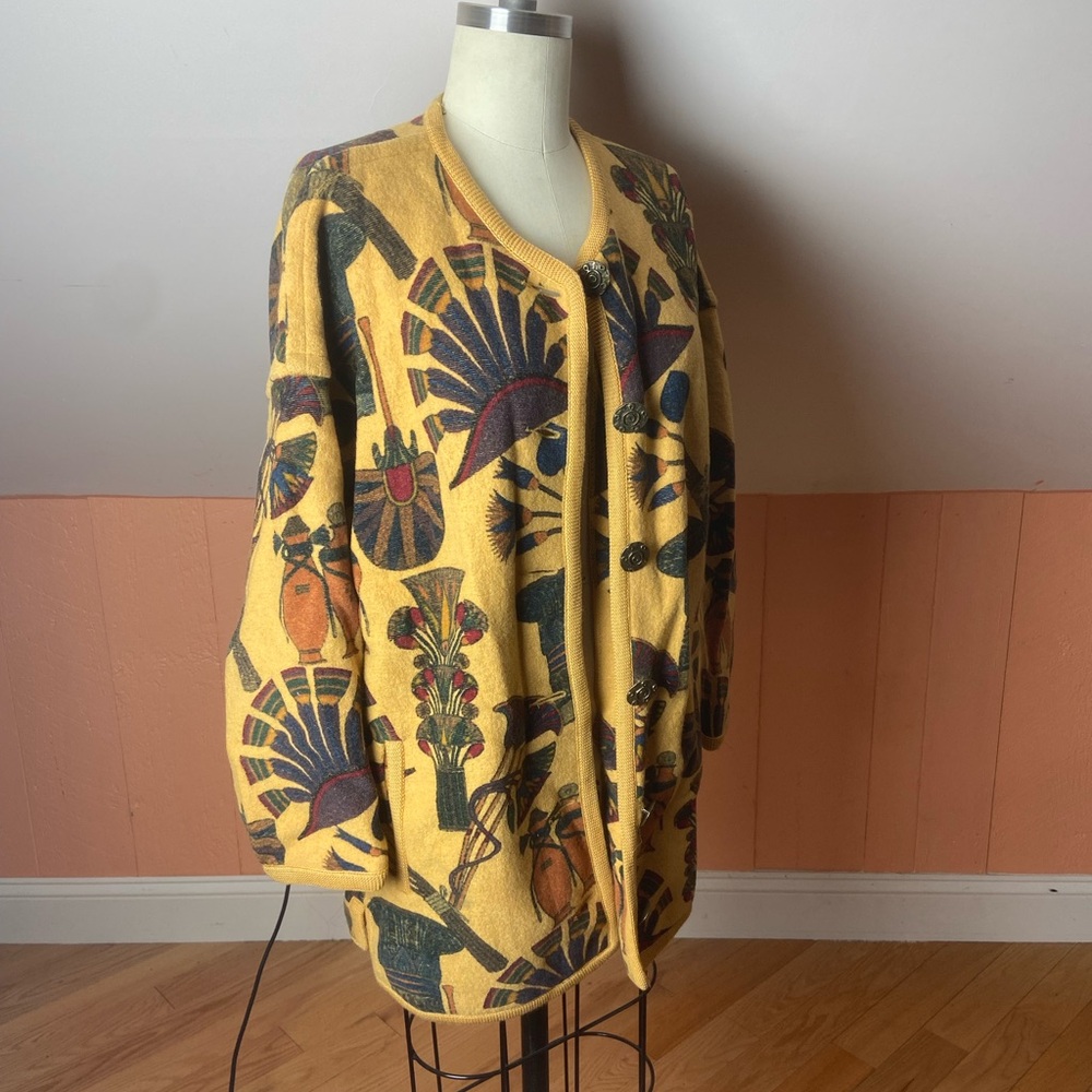 Vintage Yellow Patterned Cardigan
